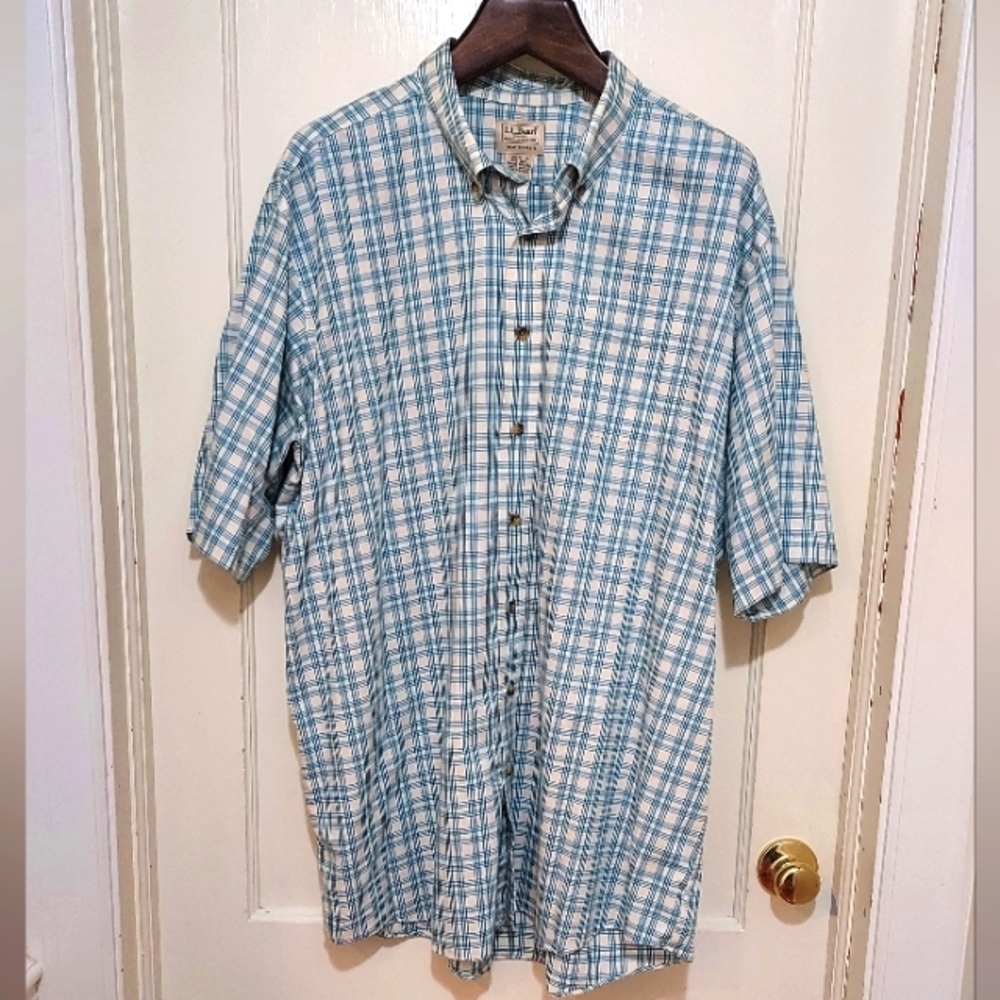 L.L Bean Traditional Fit XXL Tall shortsleeve button down
